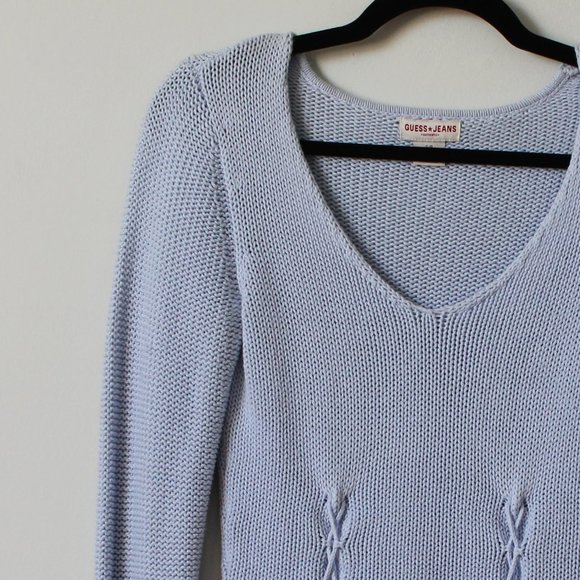 Y2K GUESS Tie Detail Knit Sweater Size S - Picture 2 of 7